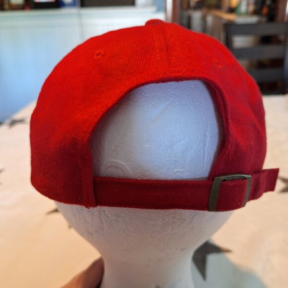 SJU Lacrosse Red Baseball Style Hat Headshots Tag KC Caps Collegiate Adjustable - Picture 3 of 7